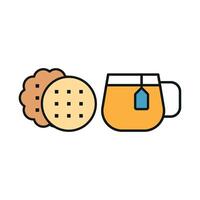 Tea and biscuit set icon with a distinctive design, ideal for creative food concepts or specialty tea shops vector