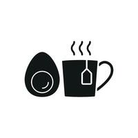 Tea and egg set icon with a clean, approachable design, perfect for grab-and-go offerings vector