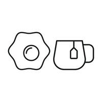 Tea and egg set icon designed for a relaxing, cozy atmosphere, ideal for tea lounges or spa settings vector