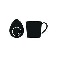 Tea and egg set icon featuring a natural, wholesome pairing, ideal for organic or farm-to-table establishments vector