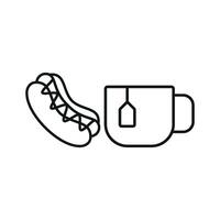 Tea and hot dog set icon with a focus on balanced flavors and high-quality ingredients vector