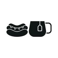 Tea and hot dog set icon created to be visually dynamic, ideal for social media or promotional use vector