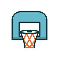 Basketball hoop set icon emphasizing teamwork and unity, perfect for sports events or league promotions vector
