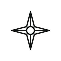 Compass icon offers a simple and balanced design, ideal for illustrating adventure, hiking, or geographical exploration vector