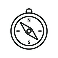 Compass icon delivers a sleek and precise look, great for visualizing direction, GPS technology, or wayfinding vector
