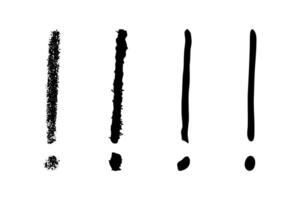 Hand drawn ink exclamation mark illustration in sketch style. Elements for design vector