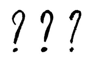 Hand drawn ink question mark illustration in sketch style. Elements for design vector