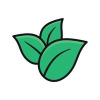 Leaf icon showcases a simple and elegant style, ideal for illustrating nature, sustainability, or plant-based themes vector