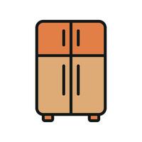 Refrigerator icon highlights a fresh and innovative style, perfect for representing energy-efficient cooling, freshness, or smart kitchens vector