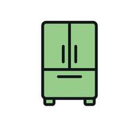 Refrigerator icon showcases a bold and practical style, great for illustrating reliable storage, long-term freshness, or innovative technology vector