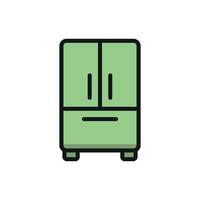 Refrigerator icon embodies a practical and stylish aesthetic, great for visualizing home organization, chilled beverages, or fresh ingredients vector