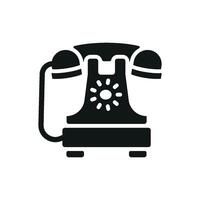 Telephone icon features a professional and clean design, perfect for promoting business directories, help desks, or telecommunications vector