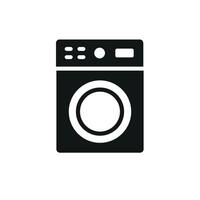 Washing machine icon showcases a sleek and minimalist style, ideal for illustrating smart home technology, energy-efficient devices, or household essentials vector