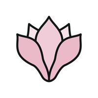 Magnolia Icon offers a minimalist and clean look, perfect for symbolizing grace, purity, and the delicate beauty of nature in wellness and lifestyle branding vector