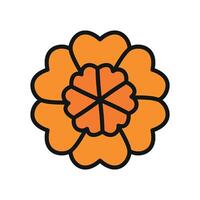 Marigold Icon features a vibrant and cheerful design, perfect for symbolizing warmth, positivity, and joy in floral arrangements and garden projects vector