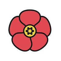 Poppy Icon features a soft and gentle design, perfect for symbolizing peace, remembrance, and love in both commercial and artistic endeavors vector