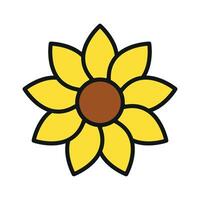 Sunflower Icon features a radiant and sunny design, ideal for showcasing warmth, love, and growth in spring or summer-themed projects vector