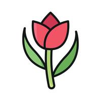 Tulip Icon features a delicate and elegant design, perfect for representing spring, floral beauty, or nature-themed projects vector