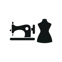 Mannequin and Sewing Machine Set Icon provides a professional and elegant design, ideal for displaying fashion workshops, personalized clothing, and sewing tutorials vector