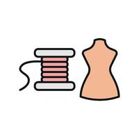 Mannequin and Needle and Thread Set Icon offers a professional and functional design, ideal for showcasing sewing patterns vector