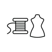 Mannequin and Needle and Thread Set Icon provides a bold and clean design, perfect for promoting fashion design projects vector