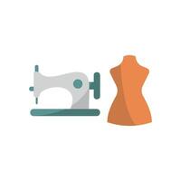 Mannequin and Sewing Machine Set Icon is a sleek and stylish design, ideal for promoting fashion design services, clothing creation, and tailoring workshops vector