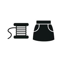 Needle and Thread and Skirt Set Icon is a polished and functional design, ideal for promoting skirt-making guides, sewing classes, and custom tailoring services vector