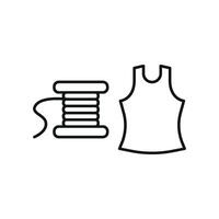 Needle and Thread and Tank Top Set Icon features a trendy and functional design, ideal for displaying custom tank tops, fashion accessories, and tailor-made clothing vector