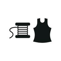 Needle and Thread and Tank Top Set Icon features a creative and artistic design, perfect for highlighting sewing tutorials, personalized tank top designs, and DIY fashion kits vector