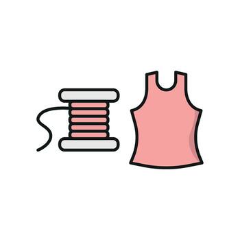 Needle and Thread and Tank Top Set Icon is a professional and polished design, ideal for promoting tank top patterns, fashion design workshops, and custom clothing vector