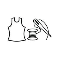 Needle and Thread and Tank Top Set Icon offers a dynamic and stylish graphic, ideal for showcasing tank top designs, sewing kits, and fashion accessories vector