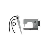 Sewing Machine and Needle and Thread Set Icon features a modern and dynamic graphic, perfect for promoting sewing tutorials, creative classes, and custom tailoring vector