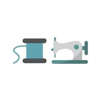 Sewing Machine and Needle and Thread Set Icon provides a clean and versatile graphic, perfect for promoting custom tailoring, creative workshops, and sewing tutorials vector