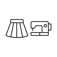 Sewing Machine and Skirt Set Icon is a vibrant and artistic design, ideal for showcasing sewing patterns, skirt collections vector