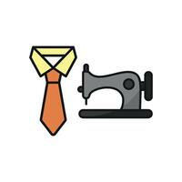 Sewing Machine and Tie Set Icon features a sleek and professional design, perfect for showcasing vector