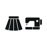 Sewing Machine and Skirt Set Icon is a vibrant and artistic design, ideal for showcasing sewing patterns, skirt collections, and DIY fashion kit vector