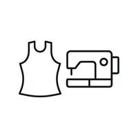 Sewing Machine and Tank Top Set Icon is a versatile and polished design, ideal for promoting sewing tutorials, custom summer wear, and apparel design kits vector