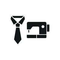 Sewing Machine and Tie Set Icon features a polished and dynamic graphic, perfect for promoting tie-making classes vector
