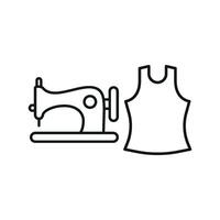 Sewing Machine and Tank Top Set Icon offers a clean and dynamic look, ideal for showcasing sewing tools, pattern designs, and personalized tank top creations vector