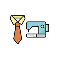 Sewing Machine and Tie Set Icon provides a clean and elegant graphic, perfect for displaying sewing tutorials, fashion accessories, and custom-made ties vector