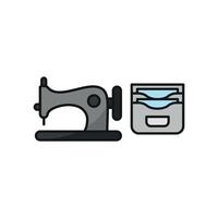 Sewing Machine and Wallet Set Icon features a chic and dynamic design, perfect for fashion designers, leather artisans, and sewing enthusiasts vector