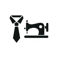 Sewing Machine and Tie Set Icon is a refined and versatile design, ideal for showcasing professional tailoring services, tie patterns, and sewing kits vector