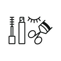 Mascara and Eyelash Curl Set Icon provides a stylish and versatile design, ideal for promoting makeup essentials, beauty brands, and cosmetic tutorials vector