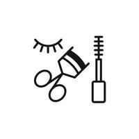 Mascara and Eyelash Curl Set Icon offers a dynamic and elegant design, ideal for makeup artists, beauty influencers, and makeup tool collections vector