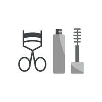 Mascara and Eyelash Curl Set Icon offers a chic and polished graphic, perfect for highlighting makeup essentials, beauty kits, and eyelash styling services vector