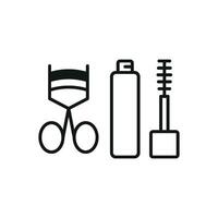 Mascara and Eyelash Curl Set Icon is a vibrant and dynamic design, perfect for beauty bloggers, makeup artists, and fashion-forward promotion vector