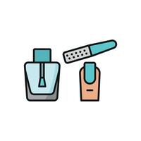 Nail Polish Bottle Set Icon provides a dynamic and trendy design, perfect for promoting beauty tutorials, nail art kits, and fashion-forward products vector