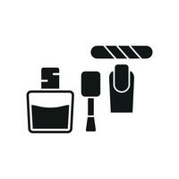Nail Polish Bottle Set Icon is a vibrant and stylish graphic, ideal for beauty tutorials, cosmetic stores, and spa service vector