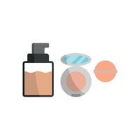 Powder Puff and Foundation Set Icon features a stylish and refined graphic, perfect for beauty tutorials, makeup products, and cosmetic retailers vector