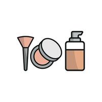 Powder Puff and Foundation Set Icon is a versatile and functional design, ideal for beauty services, cosmetic retailers, and product displays vector